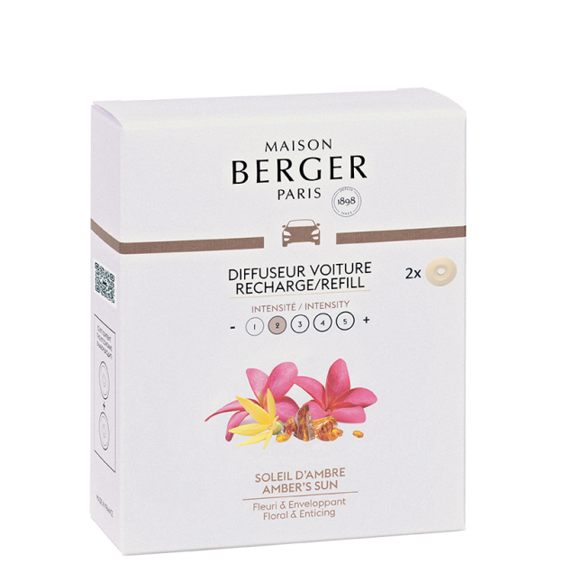 Maison Berger Paris Keramická náplň vône do auta, Ambrové slnko, 2 ks 6950